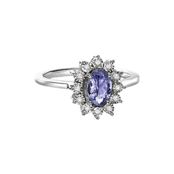 Silver Diamond Tanzanite Ring