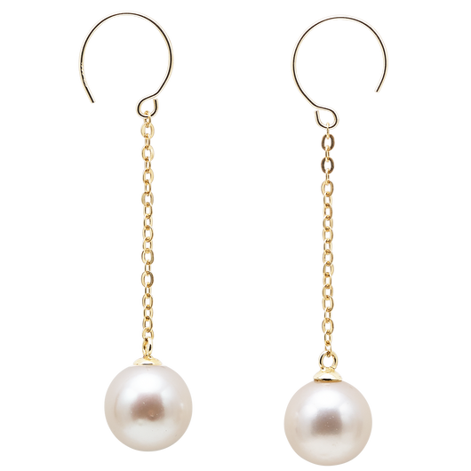 Gold Pearl Drop Earrings