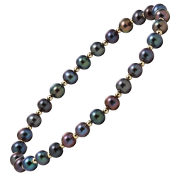 Gold Black Pearl Bracelet