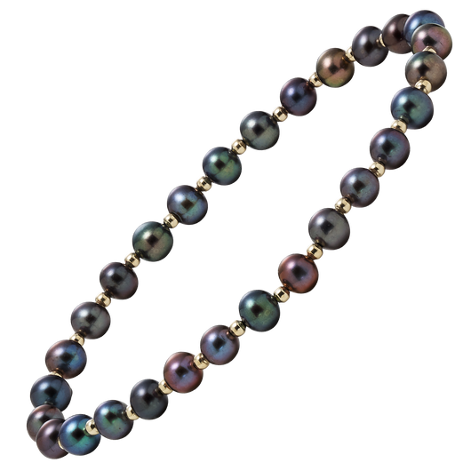 Gold Black Pearl Bracelet