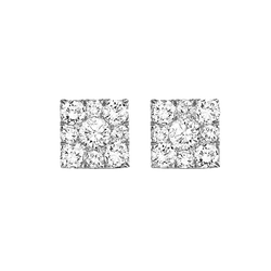 Diamond Sensation Earrings Square Shape 1 ctw