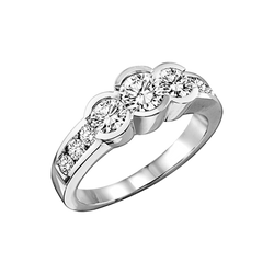 Diamond 9 Stone Rings 14K Round 9 Stone Rings 