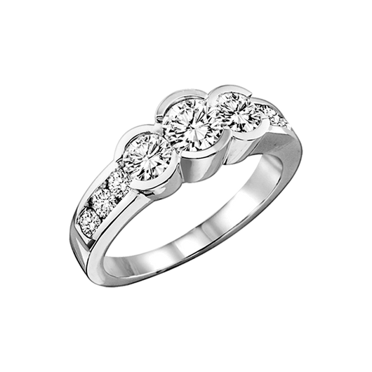 Diamond 9 Stone Rings 14K Round 9 Stone Rings 