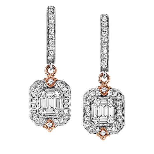 14K Diamond Dangle Earrings