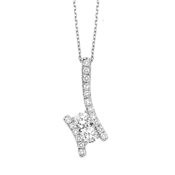 TwoGether 14KW Diamond Two Stone Pendant