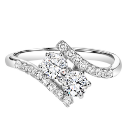 TwoGether 14KW Diamond Two Stone Ring