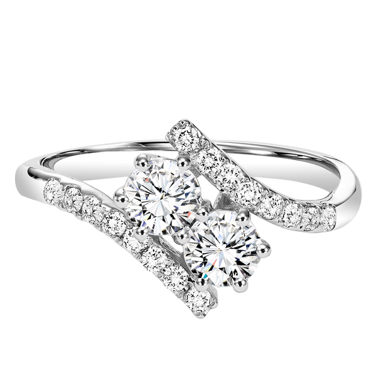 TwoGether 14KW Diamond Two Stone Ring