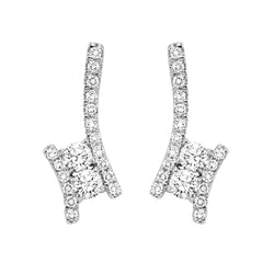 Silver Diamond Earrings