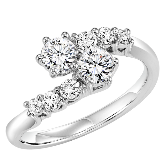 14K Diamond Two Stone Ring