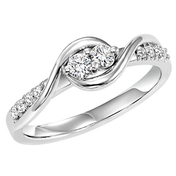 Diamond Two Stones Ring  1/4 ctw