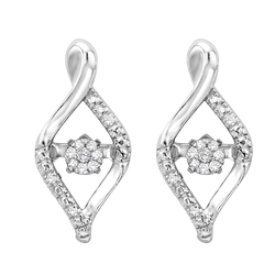 Sterling Silver Diamond ROL Earrings