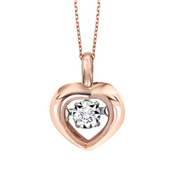 Rose Gold Heart Diamond ROL Pendant