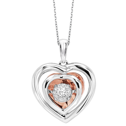 Gold & Silver Diamond ROL Pendant 1/10 ctw