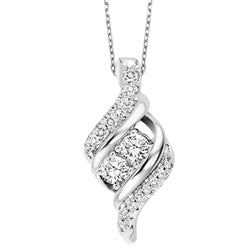 TwoGether 14k WG Diamond Pendant 1/2ctw