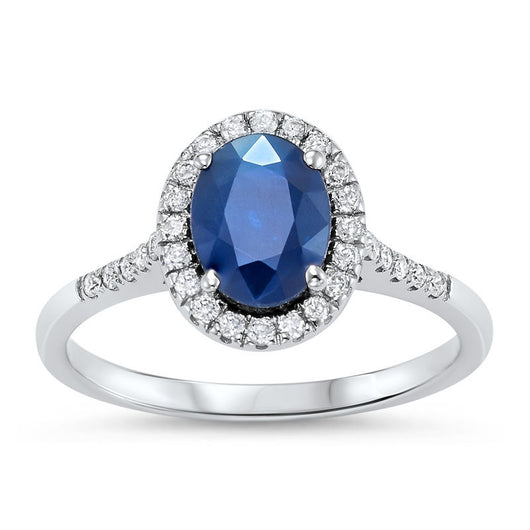 14K Sapphire and Diamond Ring, 1/3 ctw