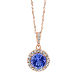 14K Tanzanite and Diamond Pendant, 1/5 ctw