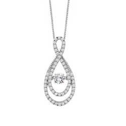 14Kt Diamond Rhythm Of Love Pendant 5/8 ctw