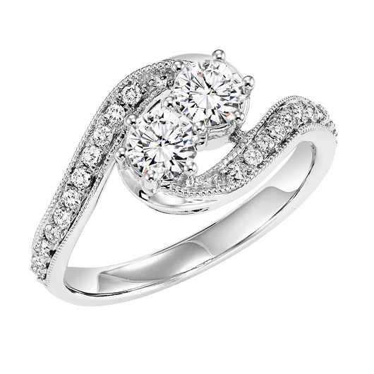 TwoGether 14KW Diamond Two Stone Ring