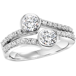 TwoGether 14KW Round Diamond Two Stone Ring