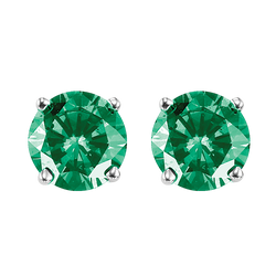Round Green Diamond Studs
