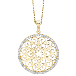 14K Yellow Gold Diamond Pendant 1/3 ctw