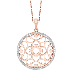 14K Rose Gold Diamond Pendant 1/3 ctw