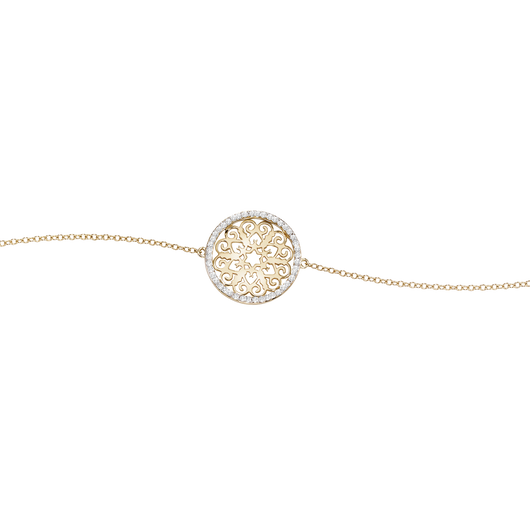 14K Yellow Gold Diamond Bracelet 1/4 ctw