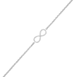 Sterling Silver Diamond Bracelet -Infinity 1/10 ctw