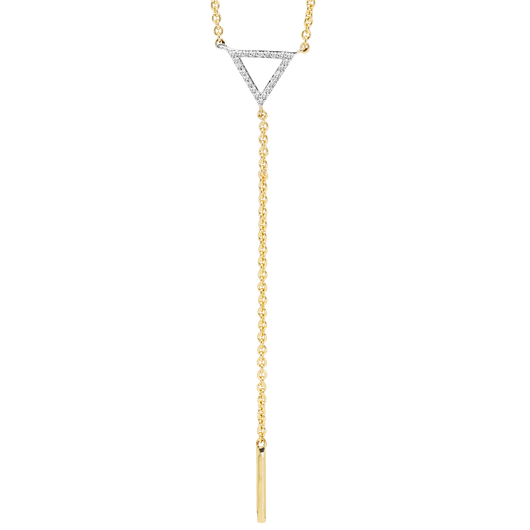Gold Diamond Lariat Pendant