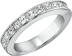 Princess Cut Diamond Channel Set Band