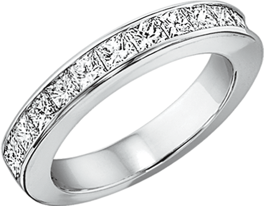 Princess Cut Diamond Channel Set Band