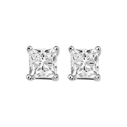 14KW Princess Cut Diamond Studs