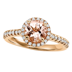 14K Morganite and Diamond Engagement Ring