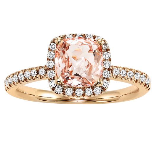 14K Morganite and Diamond Engagement Ring